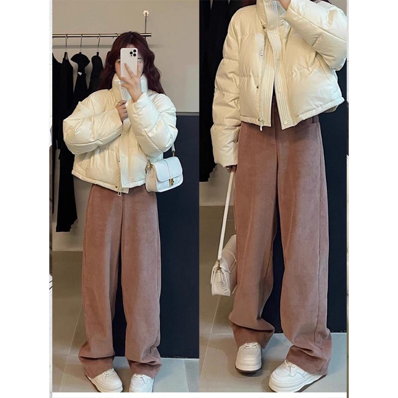 Leave-in pu leather down cotton-padded clothes women's short cotton-padded clothes winter stand-up collar bread clothes cotton-padded jacket