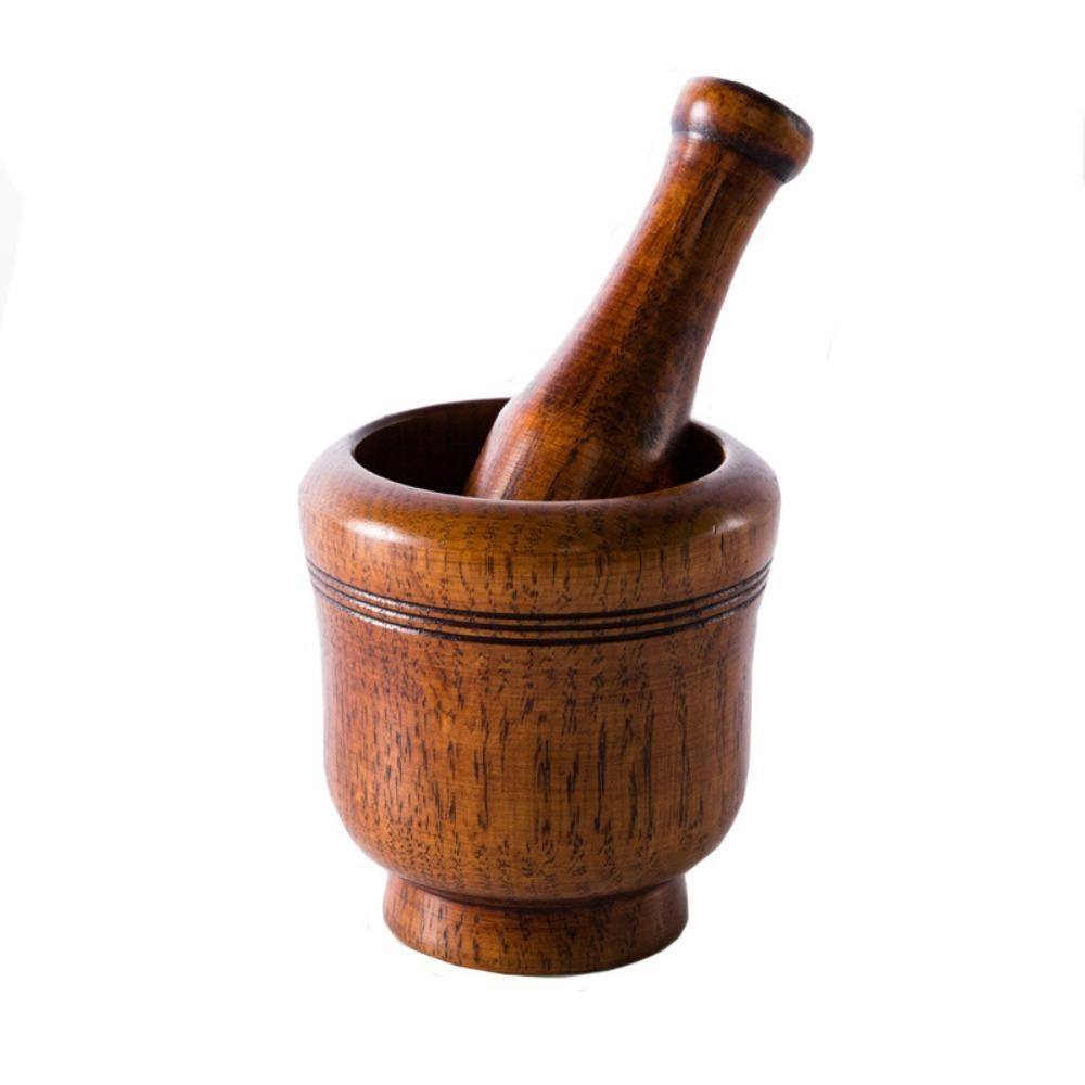 Manual Grinding Bowl Wooden Garlic Grinder Multifunctional Mortar Pestle Set Seasoning