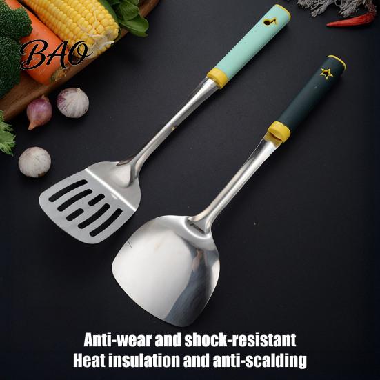 Multipurpose Cooking Spoons Stainless Steel Kitchen Utensil, Spatula Ladle Slotted Turner Rice Spoon, Ergonomic Handle Utensil Heat-Resistant