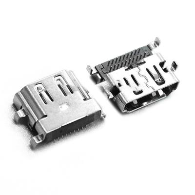 Разъем интерфейса HDMI 19-контактный вертикальный прямоугольный разъем HDMI с обратным грузилом