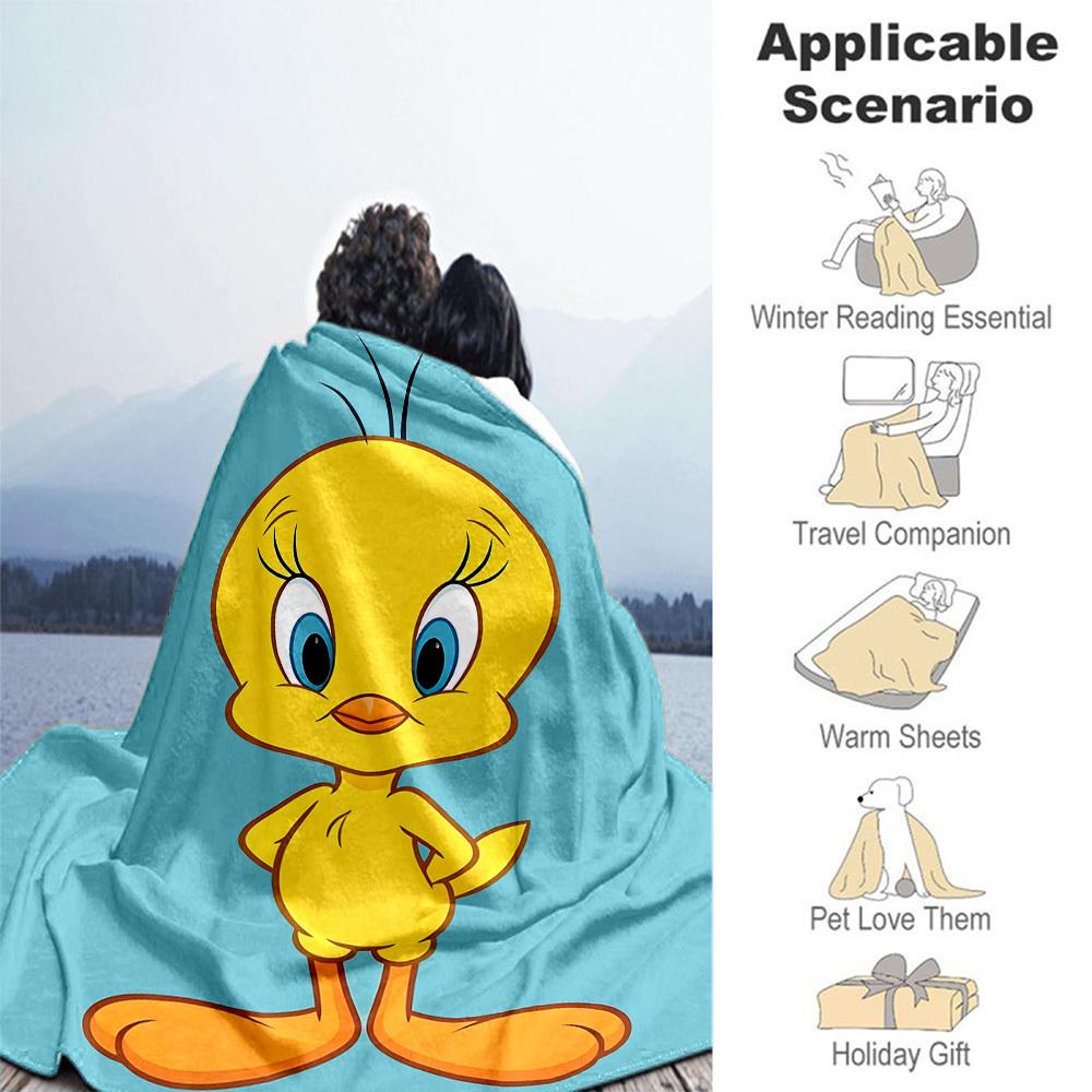 1 шт. мультяшная птица желтая уличный плед - плед-покрывало, мягкий, фланелевый плед, для гостиной, путешествий, кемпинга - 1102121