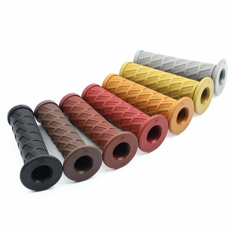 Beatus Retro Design Bike Handle Grip 0.9 inch (22.2 mm) Universal Grip Left and Right Set (Camel)