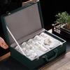 High-value Set of Ceramic Ice Suet Jade Porcelain Kung Fu Tea Set for Home Use, High-end Business Gifts