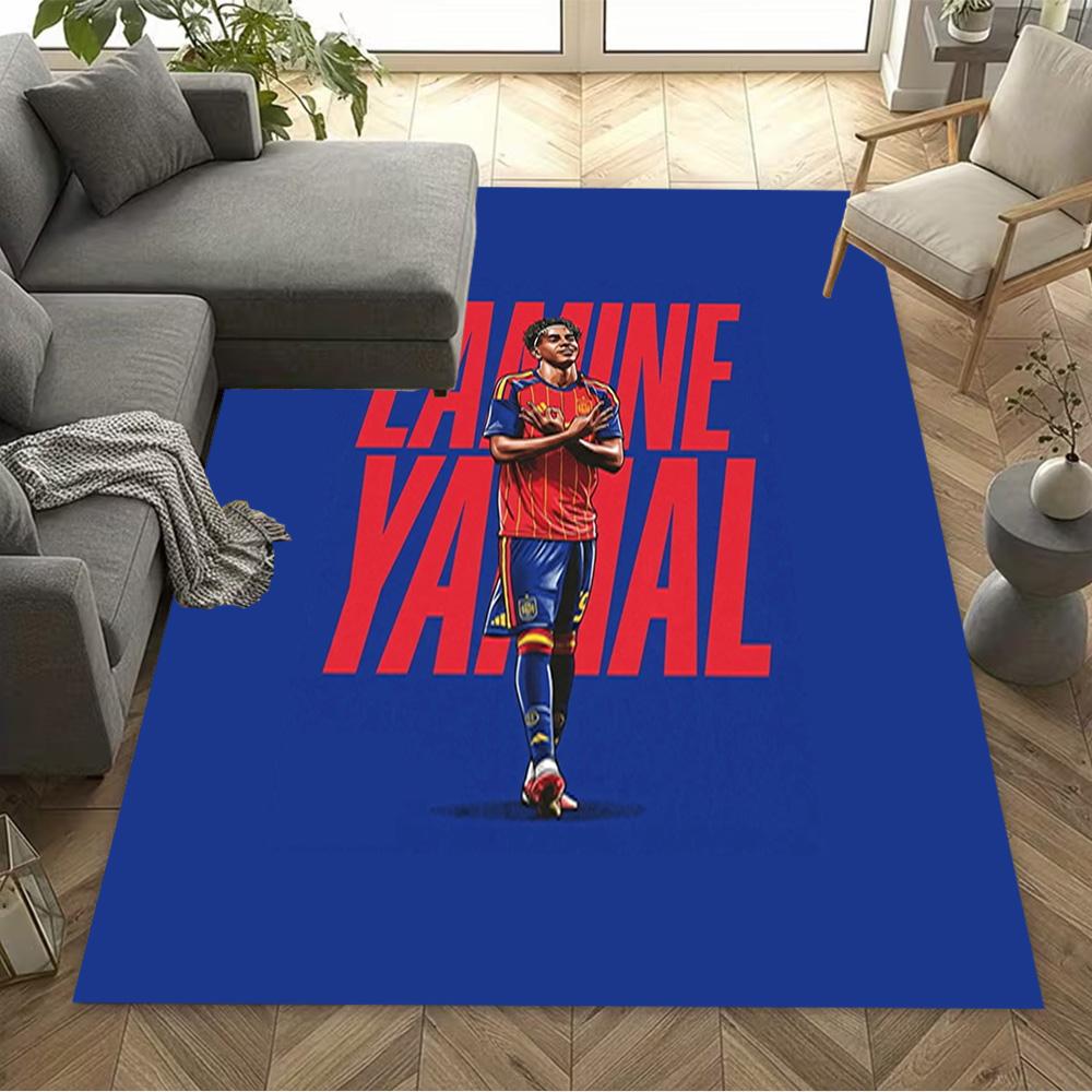 Lamine Yamal's Spain's Golden Trophy Moment Floor Mat Design for Dormitory Playrooms Decorate room Dining Room Antislip Carpet Decorate Offices