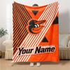Name Custom Baltimore Orioles Print Flannel Blanket High Quality Warm Comfortable Cover for All Seasons Perfect for Gifts Home Decor