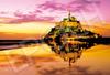 Epoch 300 Piece Jigsaw Puzzle Overseas Scenery Golden Mont Saint-Michel - France (26 X 38cm) 28-832s Glued and Score Ticket Included EPOCH