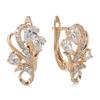 Kinel Shiny Natural Zircon Crystal Flower Drop Earrings Rose Gold Jewelry