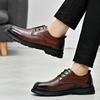 Модный бренд Высокое качество Мужская повседневная кожаная деловая обувь Удобная толстая подошва Британский стиль Мужская обувь Противоскользящая уличная обувь Оксфорды