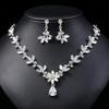 3pcs Women's Light Luxury Exquisite Water Droplet Necklace Earring Set - Elegant Temperament Wedding Bride Dress Zircon
