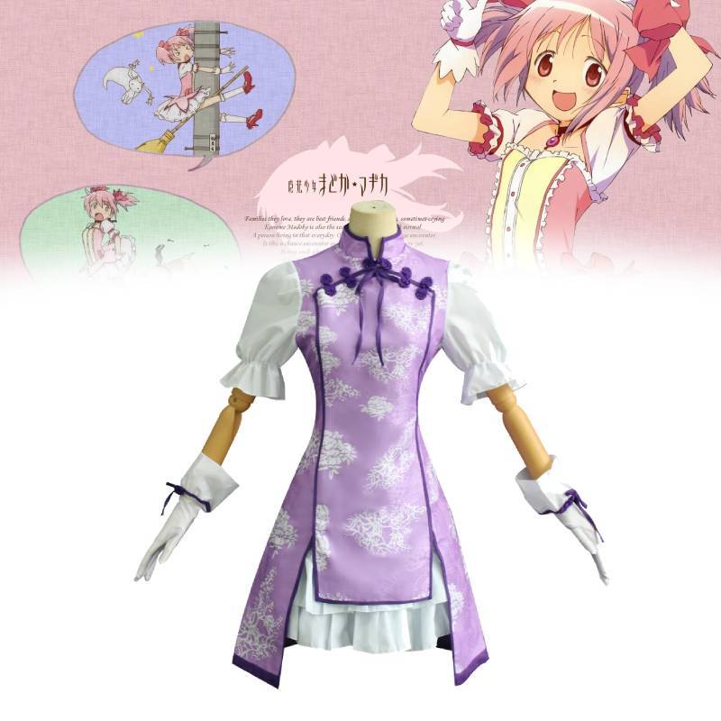 Косплей-костюм Акеми Хомуры из Puella Magi Madoka Magica в традиционном китайском стиле для аниме-конвенций