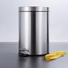 Haisidick Double-Layer Stainless Steel Round Pedal Trash Can