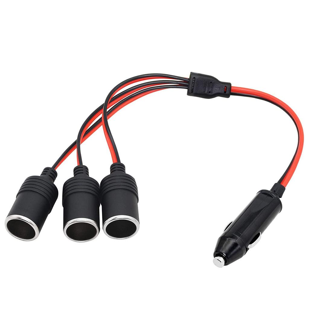 1 To 3 Car Auto Socket Lighter 12v 24v Power Charger Adapter 3 Way Socket Splitter Female Socket Plug Extension Cord Cable