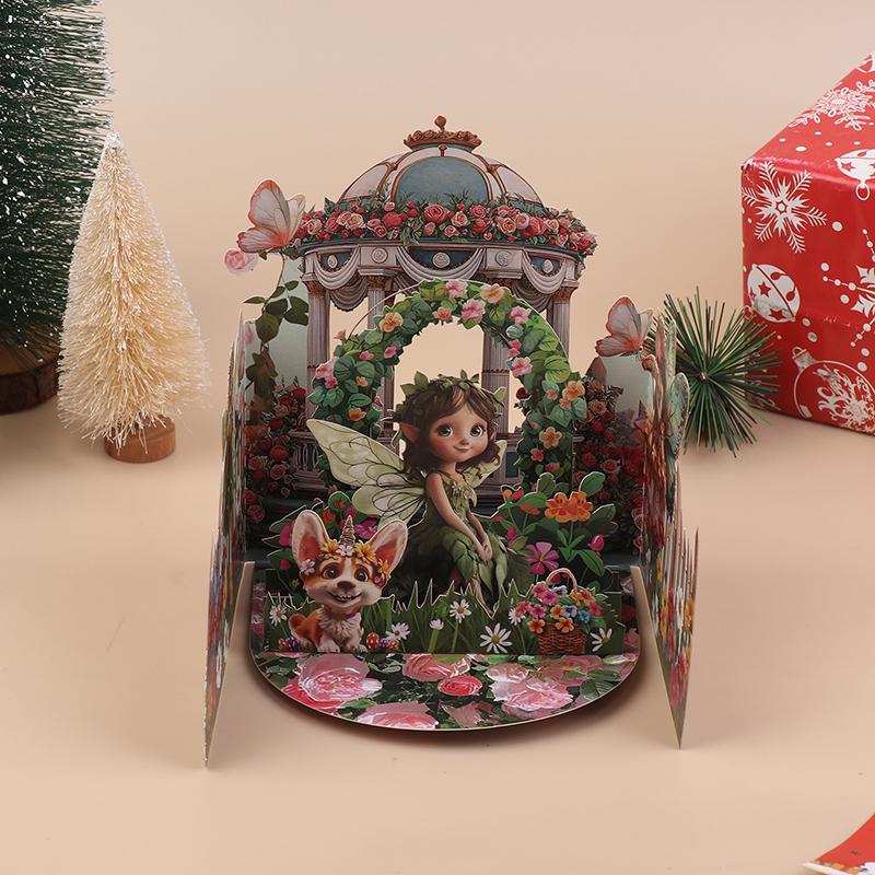 3D Flower Fairy Greeting Card With Beautiful Envelope Fairy And Floral Design For Valentine'S Day, Love And Blessings - Perfect