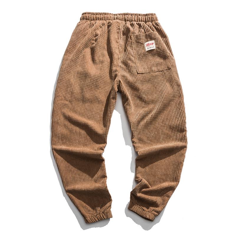 Мужские леггинсы свободного кроя в стиле ретро с эффектом потертости однотонного цвета для осени и зимы