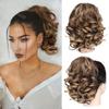 Synthetic Short Curly Wavy Drawstring Ponytail Extensions Clip In Hair Elegant For Women Daily Use