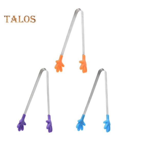 Mini Tongs Serving Tong Stainless Steel Palm Shape Food Tong for Ice Cube Sugar Fruits Salad Barbecue Grilling Buffet Kitchen Cooking