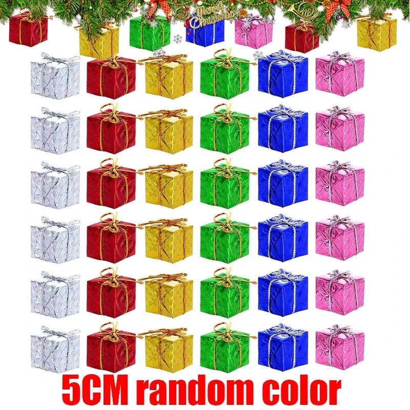 6/30PCS Large Christmas Foam Boxes Xmas Tree Colorful Square Hanging Gift Boxes DIY Christmas New Year Party Ornament Supplies