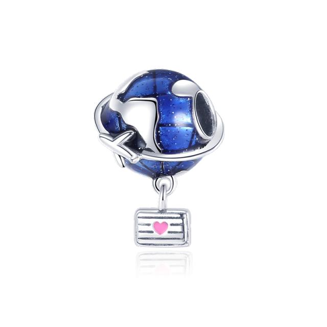 Подвеска из стерлингового серебра 925 пробы, подходит для оригинальных очаровательных бусин, синяя коллекция, браслет-подвеска с астронавтом, ожерелье, ювелирные изделия, женские ювелирные изделия