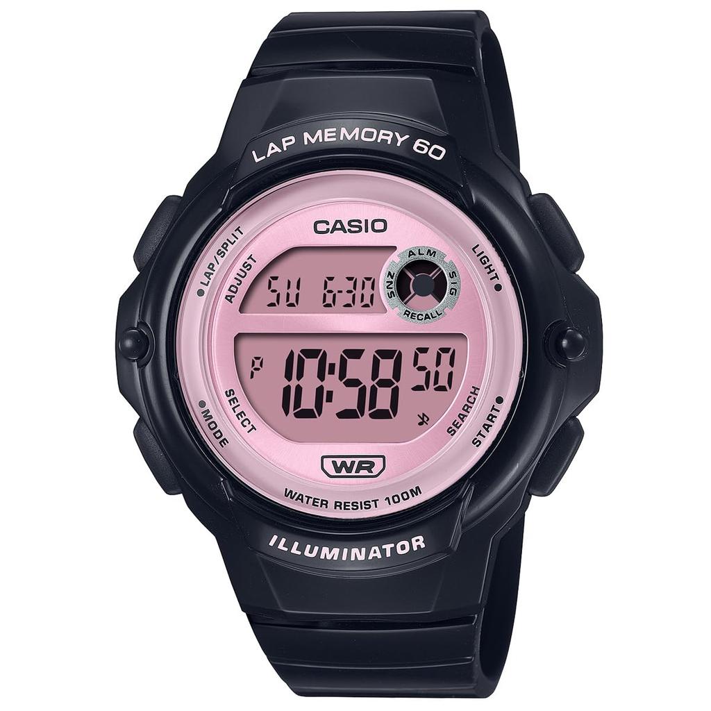CASIO Sports Gear LWS-1200H Дешевые Casio Для бега, джоггинга, спорта Память на 60 кругов Водонепроницаемые Легкие (Черный/Розовый)