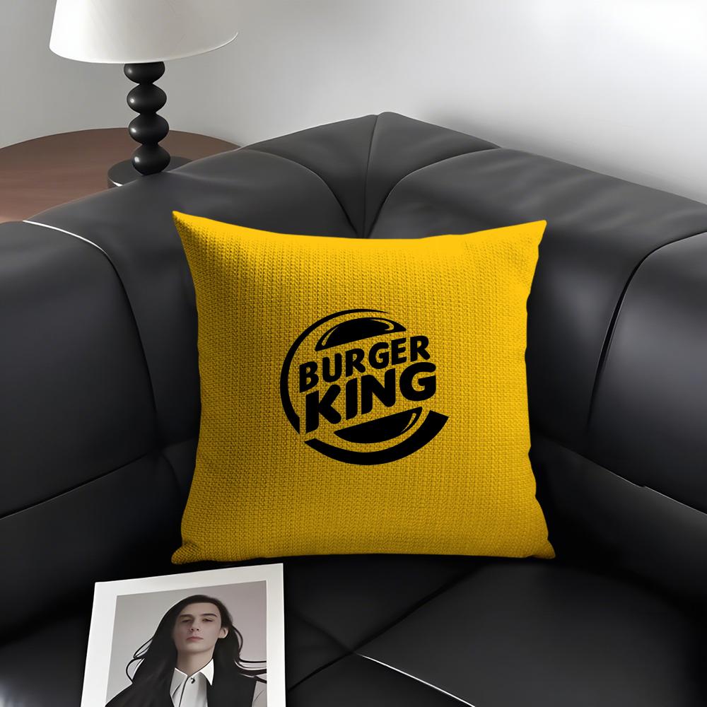 H-Hun Бренд Burger King Наволочка Натуральный Лен Органическая Ткань Двусторонняя Печать Диван Домашний Декор Подарок Наволочка