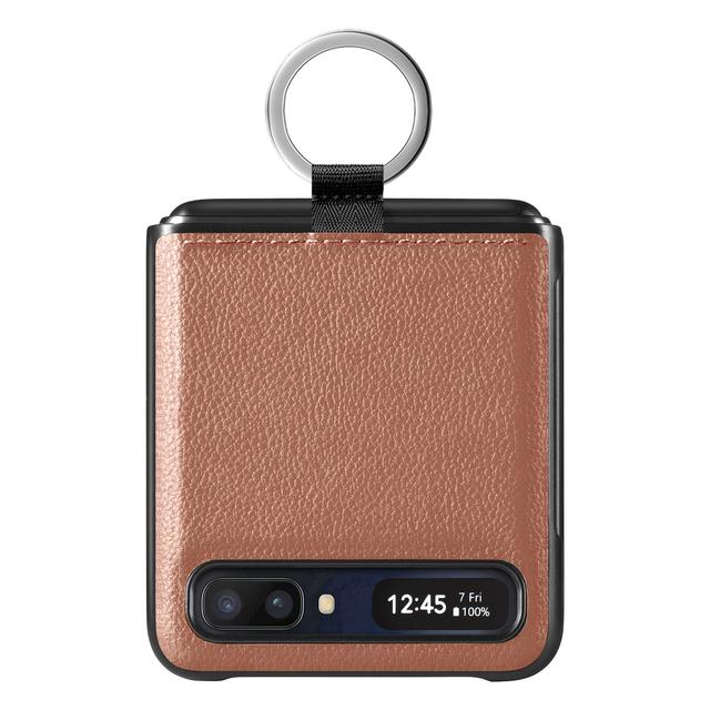 Тонкий кожаный чехол с держателем на палец для Samsung Galaxy Z Flip 3 Flip4 Flip 4 Flip3 5g, складной чехол для мобильного телефона с защитой от падения, Fundas
