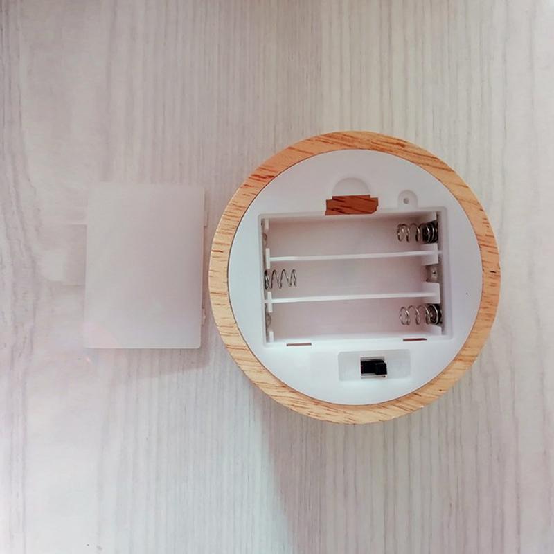 Круглая деревянная светодиодная подставка-основа 8 см для 3D настольной ночной лампы, держатель для дисплея, кристальное стекло, смола, художественные украшения