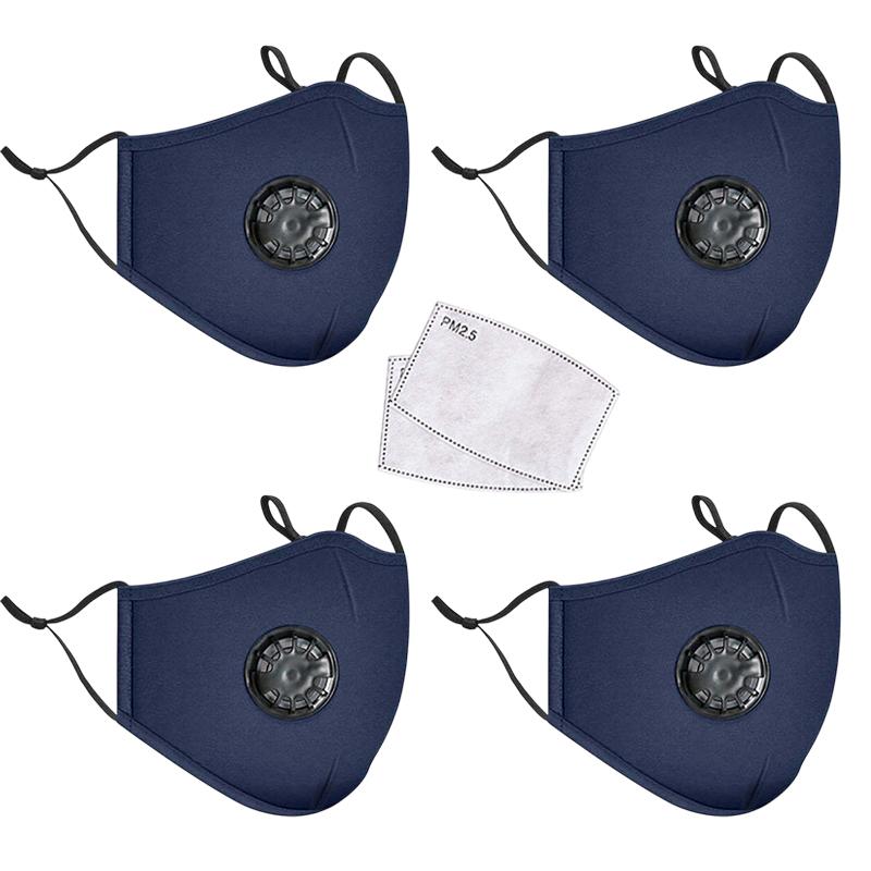 Взрослая хлопковая маска для лица респиратор стираемые многоразовые клапаны маски для рта с активированным угольным фильтром Pm2.5 маска Pm052