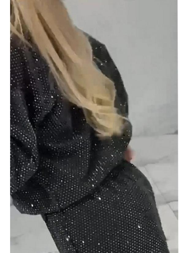 2024 Европейский и американский осенне-зимний женский повседневный комплект с круглым вырезом, длинными рукавами, горячей фиксацией, кулиской и манжетами на щиколотках