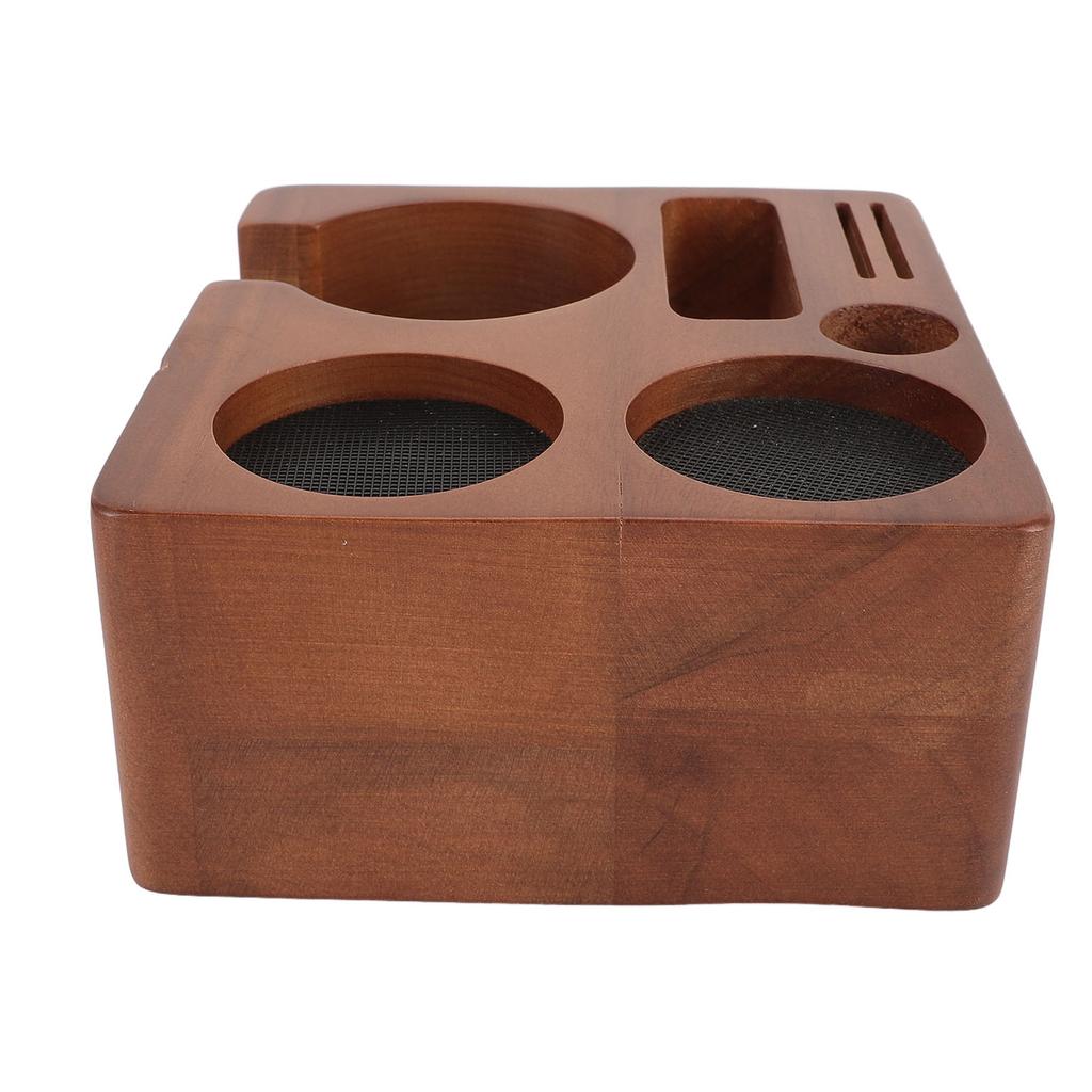 58mm Wooden Coffee Tamper Station Adjustable Multifunctional Coffee Portafilter Tamper Holder Stand