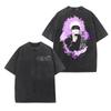 Japan Anime Jujutsu Kaisen Gojo Satoru Graphic T-shirt Men Vintage Washed Tshirts Casual Cotton T Shirt Harajuku Manga Tops