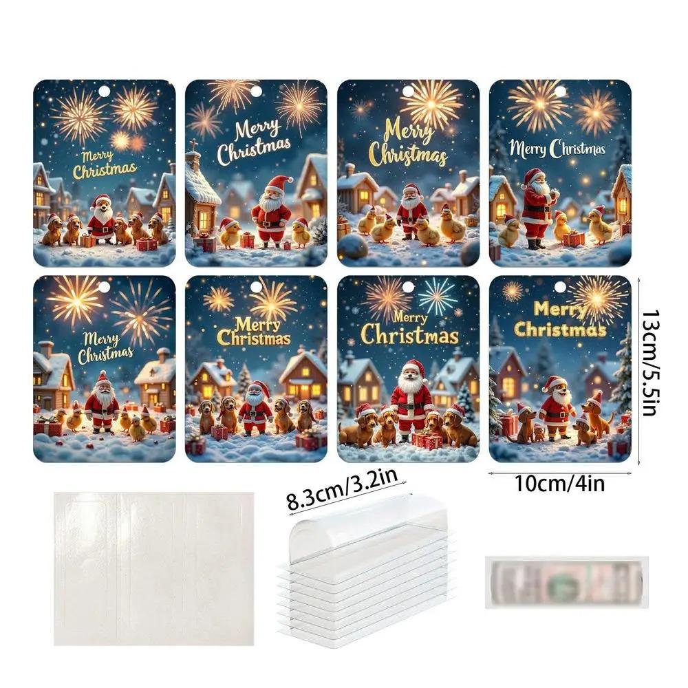 Рождественские держатели для денег, рождественская елка, денежная карта, 8 шт., праздничный зажим для денег, декоративные, практичные, забавные украшения, деньги