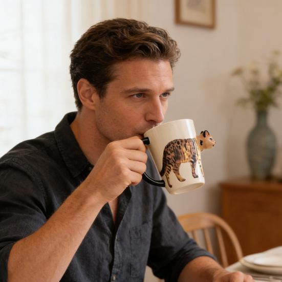 Water Cup 3D Animal Design Kids Ceramic Cup Children Role Play Coffee Mug Learning Through Play Cup Drinkware