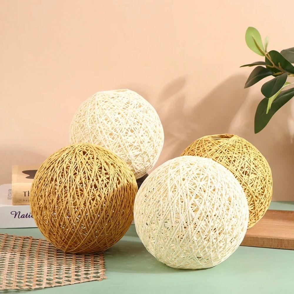 Round Pendant Light Shade Weaving Lamp Cover Lighting Fixture Vine Ball Lampshade  Home