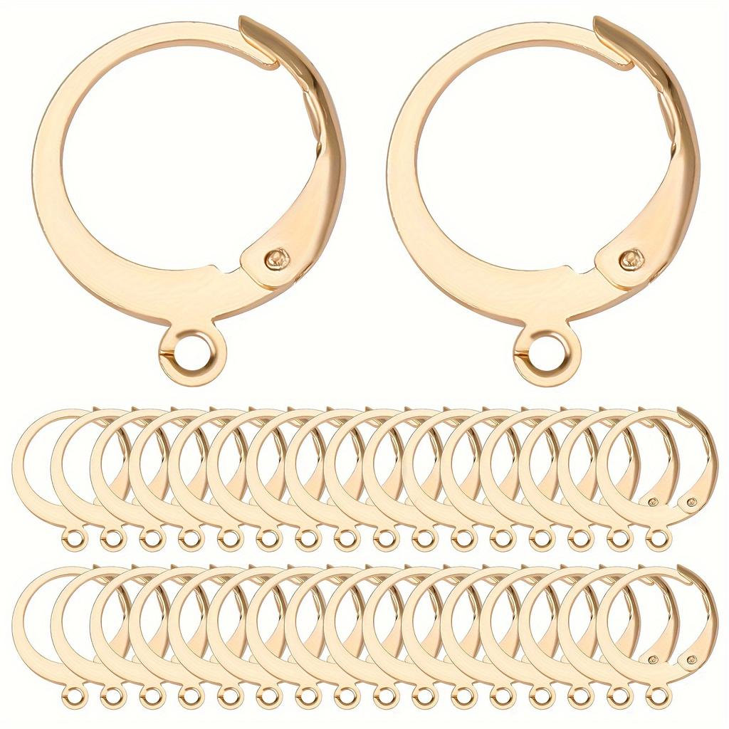 1 Box 18/48/90Pcs Earring Findings Kit Leverback Earring Hooks Hypoallergenic Huggie Lever Back Ear Wires for Jewelry Making Kit
