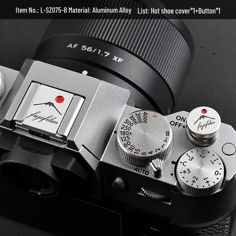 Hot Shoe Cover & Shutter Button Cap for Fujifilm XT50, X100VI, XT30 II, XM5, Nikon ZF Cameras
