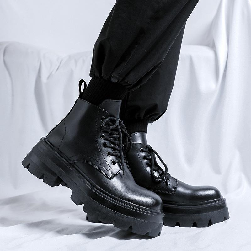 Ботинки Martin мужские 2024 года, новые осенние ботинки на толстой подошве, британский стиль, короткие, трендовые, универсальные, локомотивные, короткие ботинки 3321-R