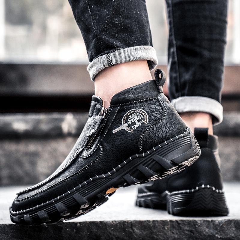 Ankle Boots Leather Shoes for Men Casual Boots Genuine Oxfords Business Leather Shoes Large Size Boots