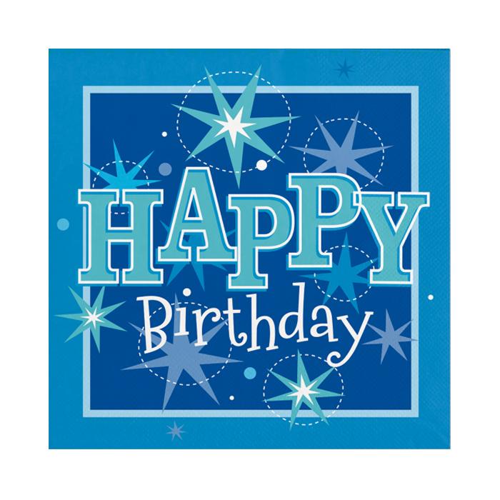 Pioneer Europe Одноразовые салфетки Sparkle Happy Birthday (Пакет из 20)