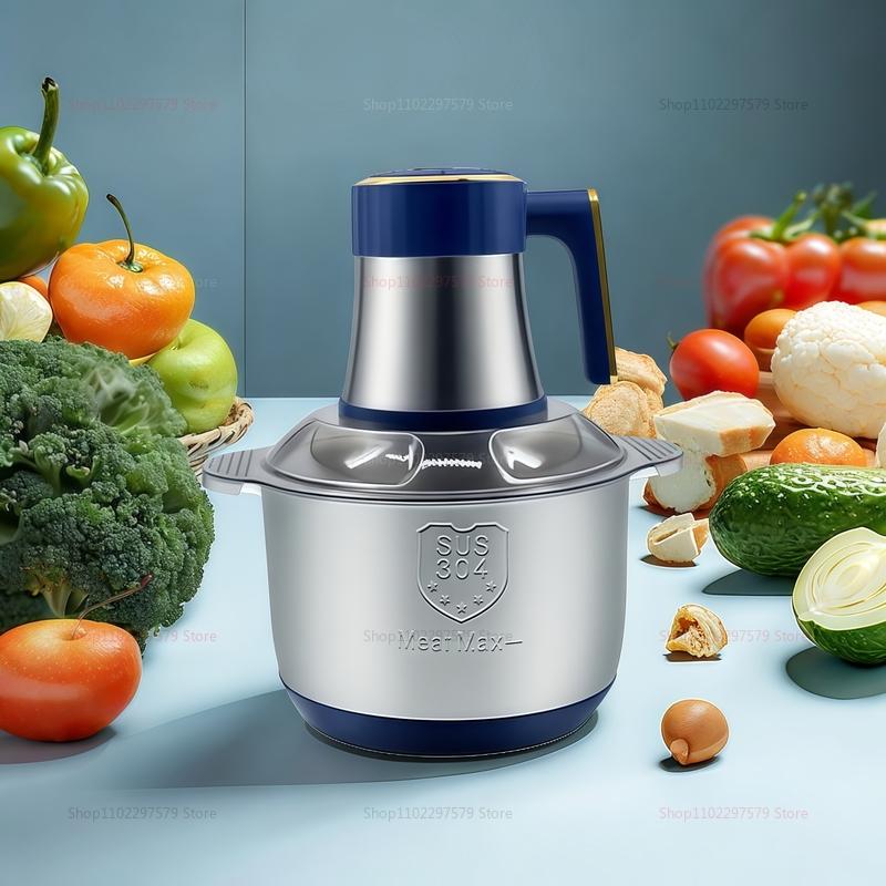 Электрическая мясорубка, Кухонные комбайны, Мясорубка из нержавеющей стали, Овощерезка емкостью 5 л, Подходит для измельчения продуктов