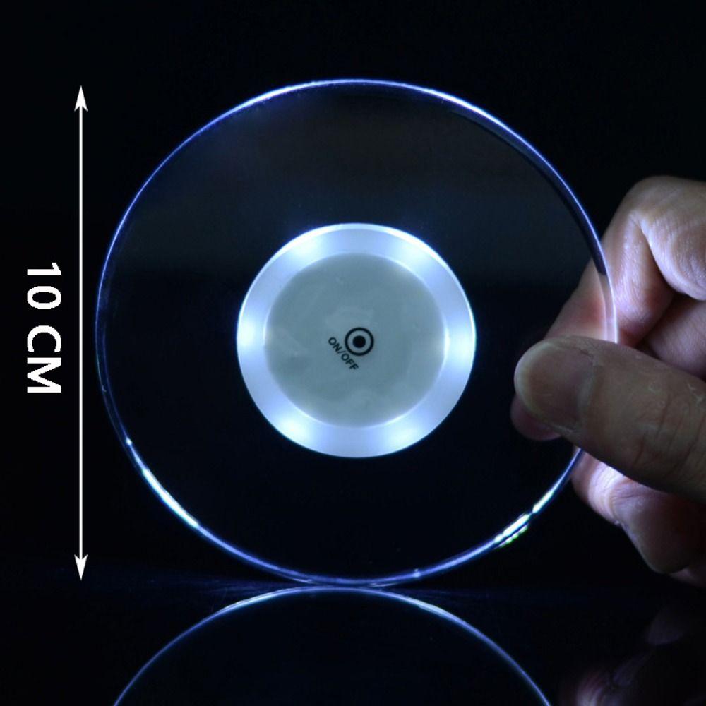 Высококачественная светодиодная светящаяся подставка под стакан из акрила 10 см Ультратонкая Светящаяся Цветная Подставка под стакан Белая Разноцветная Коктейльная Подставка KTV Вечеринка