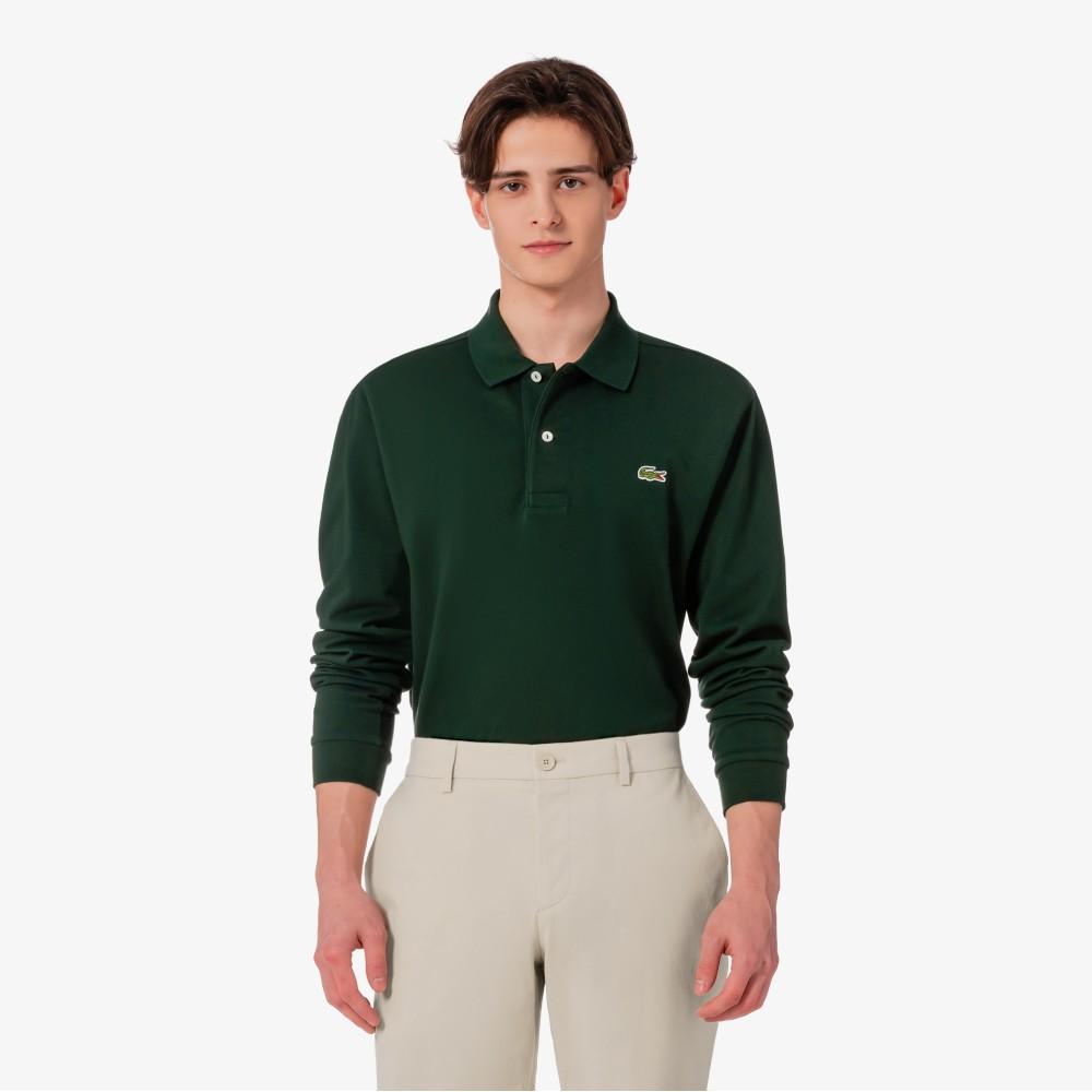 [lacoste] Men's French Regular Fit Basic Long Sleeve Polo Shirt PH732E-56GYZP