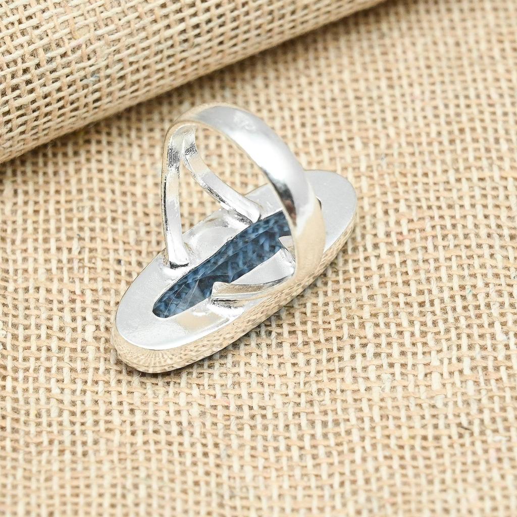 AAA+ Blue Topaz Gemstone 925 Sterling Silver Handmade Unique Jewelry Women Ring