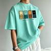 Unisexs TShirt Unisexs Round Neck Short Sleeved TShirt One Day At A Time Abstract Ocean Sunset Art Printed TShirt Casual Street