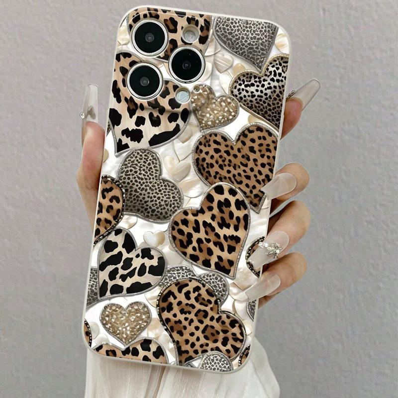 Applicable to Apple 16 mobile phone case 15promax leopard print love anti-drop iphone14pro fashion advanced 13/12