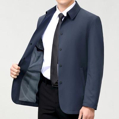 Куртка мужская весенне-осенняя куртка для пап среднего возраста, деловая повседневная куртка с тонкими лацканами на пуговицах