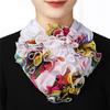 Шелковый шарф с цветочным принтом и шифоном, защита шеи, накладной воротник, хеджирующий шарф, летний женский ледяной шелк, защита шейного нагрудника