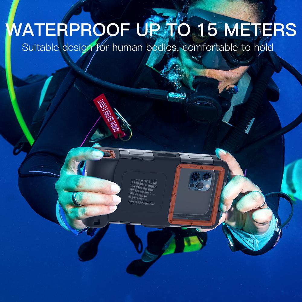 2 Generation Universal Professional Waterproof Case For iPhone 16E 15 16 Pro Max Diving 15M Depth Case For Samsung S25Edge Ultra