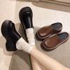 2024 весна и осень новые полушлепанцы женские маффины на толстой подошве с закрытым носком женские ретро с круглым носком ленивые повседневные уличные шлепанцы