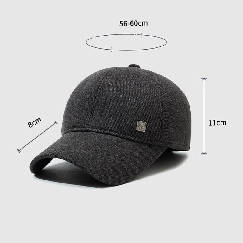 Мужская осенне-зимняя теплая защитная кепка для ушей, хлопковая кепка для людей среднего и пожилого возраста, кепка для папы, утепленная кепка, уличное бархатное толстое бейсбольное бельё