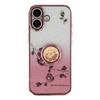 KADEM For iPhone 17 Case Ring Kickstand TPU Flowers Phone Cover Gradient Glitter